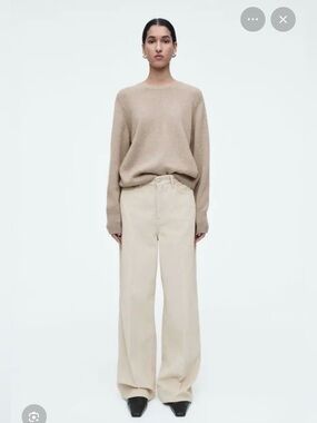 COS Wide-Leg Corduroy Pants in Light Beige